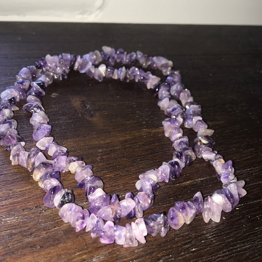 Quartz purple stone necklace